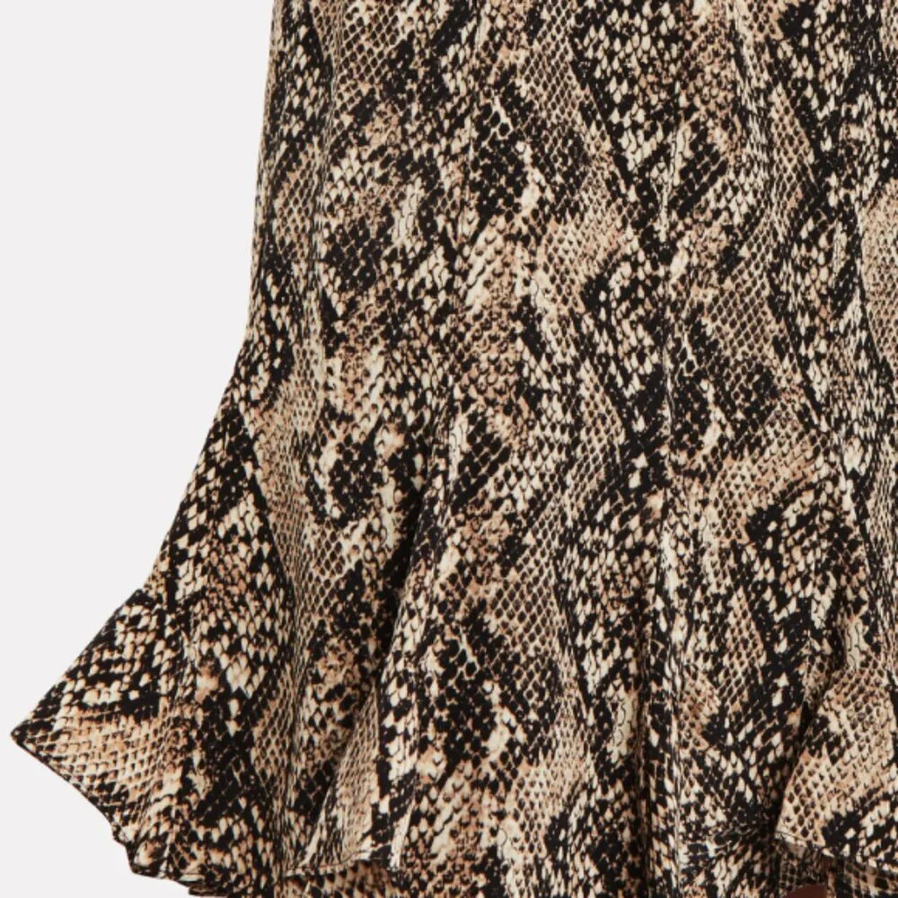 Veronica Beard 'Ried' Python Print Silk Mini-Dress, Black Multi - Picture 3 of 3